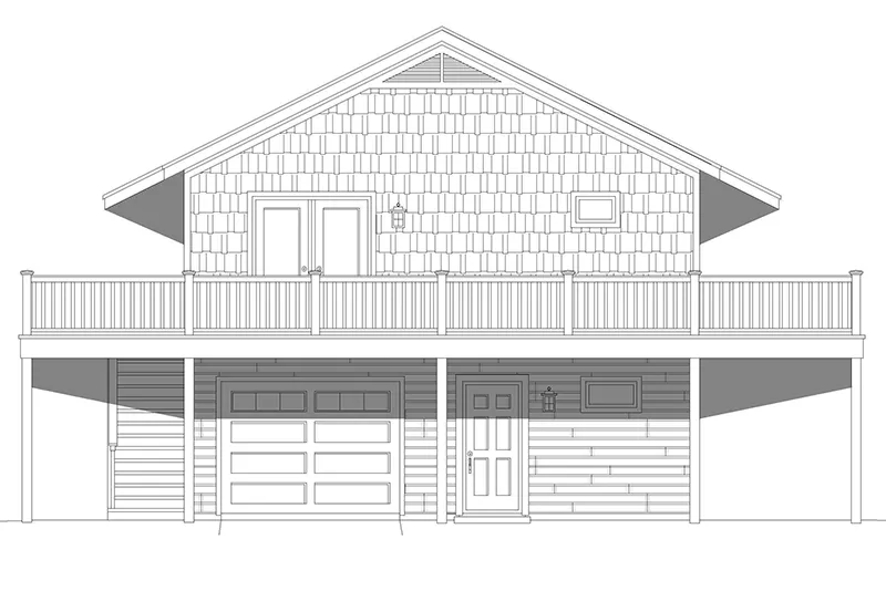 Lake House Plan Rear Elevation - 141D-0519 - Shop House Plans and More