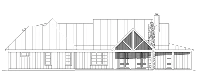 Craftsman House Plan Rear Elevation - 141D-0533 - Shop House Plans and More