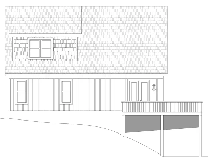 Farmhouse Plan Rear Elevation - 141D-0541 - Shop House Plans and More