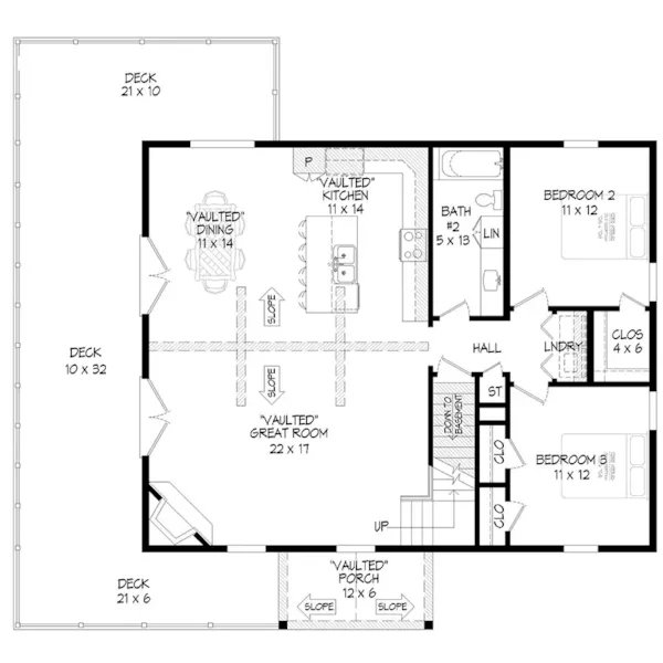 Farmhouse Plan First Floor - Pine Pointe Rustic Home 141D-0544 - Shop House Plans and More