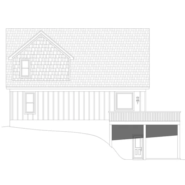 Farmhouse Plan Rear Elevation - Pine Pointe Rustic Home 141D-0544 - Shop House Plans and More