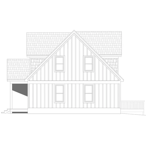 Farmhouse Plan Right Elevation - Pine Pointe Rustic Home 141D-0544 - Shop House Plans and More