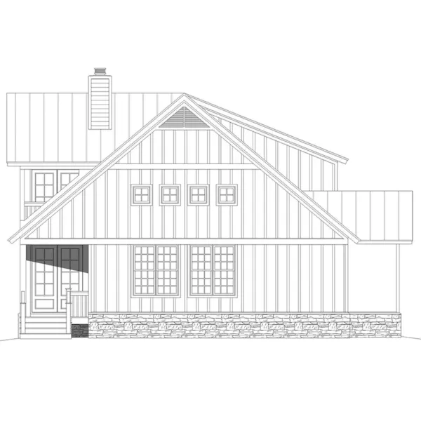 Modern Farmhouse Plan Left Elevation - Southern Road Farmhouse 141D-0546 - Shop House Plans and More