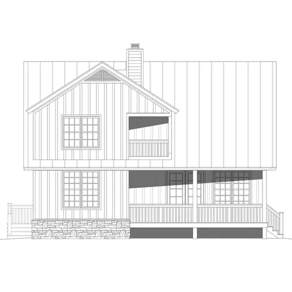 Modern Farmhouse Plan Rear Elevation - Southern Road Farmhouse 141D-0546 - Shop House Plans and More