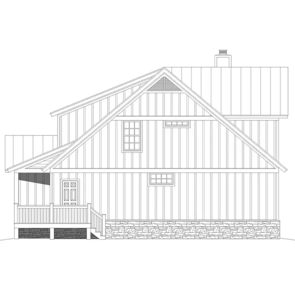 Modern Farmhouse Plan Right Elevation - Southern Road Farmhouse 141D-0546 - Shop House Plans and More