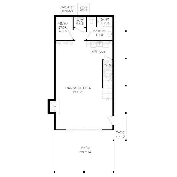 Beach & Coastal House Plan Basement Floor - Terrapin Ridge Coastal Home 141D-0589 | House Plans and More