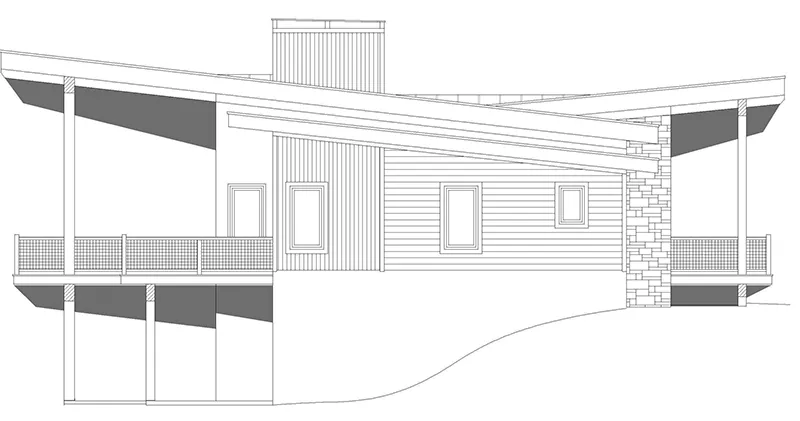 Ranch House Plan Left Elevation - 141D-0597 | House Plans and More