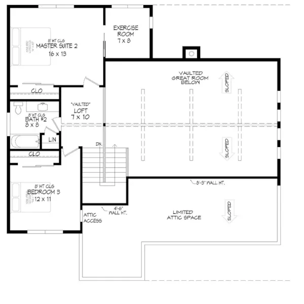 Modern Farmhouse Plan Second Floor - Mountain Ridge Lodge Farmhouse 141D-0604 | House Plans and More