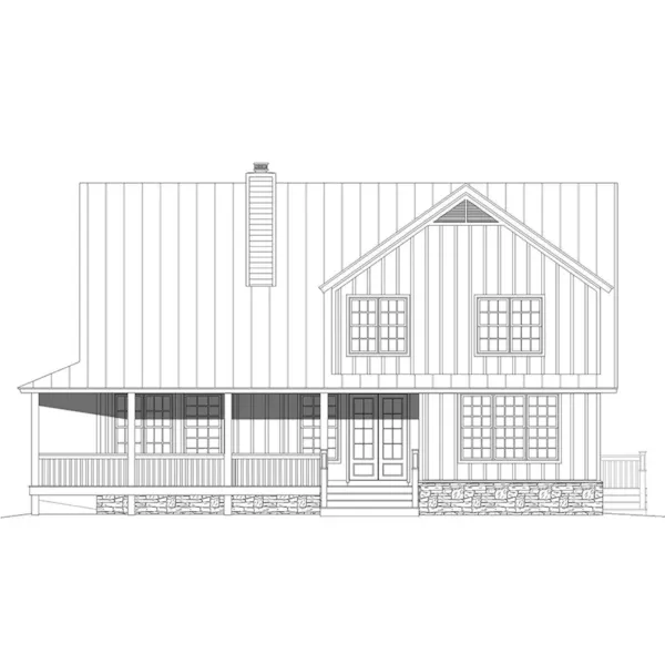 Modern Farmhouse Plan Rear Elevation - Mountain Ridge Lodge Farmhouse 141D-0604 | House Plans and More