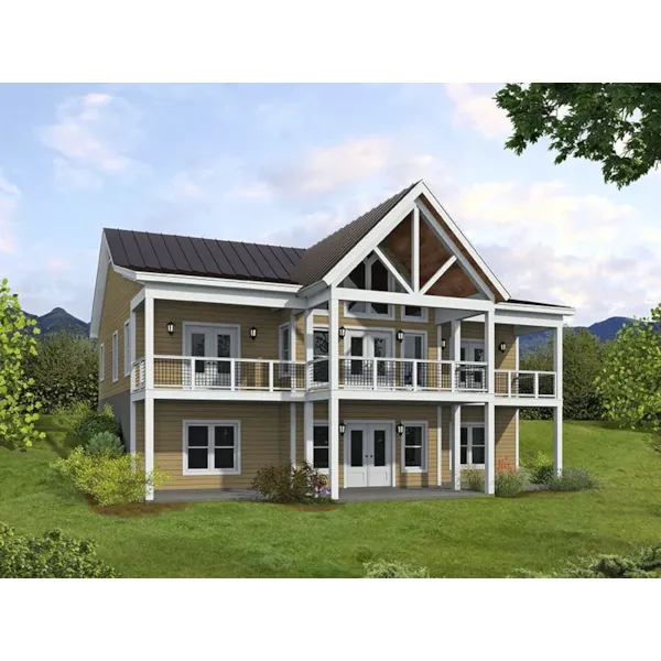 Cabin & Cottage House Plan Front of Home - Eagle Ranch Lookout Vacation Home 141D-0611 | House Plans and More