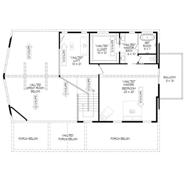 Shingle House Plan Second Floor - 141D-0614 | House Plans and More