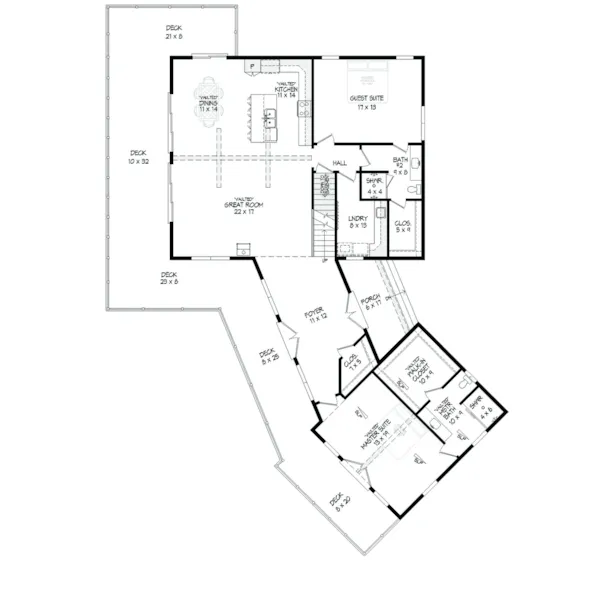 Vacation House Plan First Floor - 141D-0626 | House Plans and More