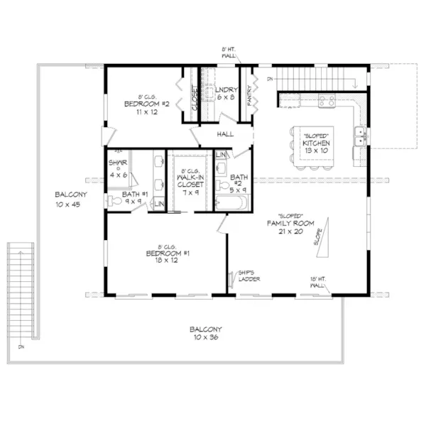 Vacation House Plan Second Floor - Eagle Eye View Vacation Home 141D-0690 | House Plans and More