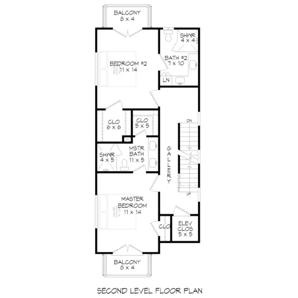 Beach & Coastal House Plan Second Floor - Navarre Beach Modern Home 141D-0708 | House Plans and More