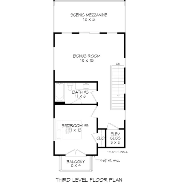 Beach & Coastal House Plan Third Floor - Navarre Beach Modern Home 141D-0708 | House Plans and More