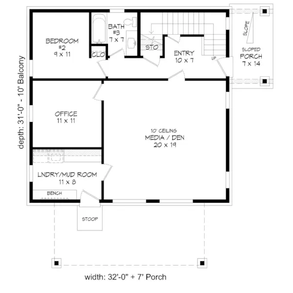 Contemporary House Plan First Floor - Eagle Park Modern Home 141D-0729 | House Plans and More