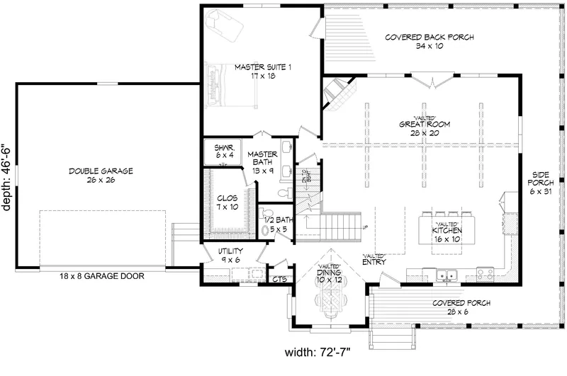 Traditional House Plan First Floor - 141D-0785 | House Plans and More