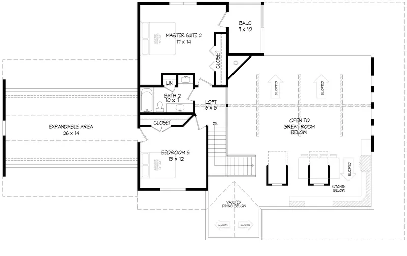 Traditional House Plan Second Floor - 141D-0785 | House Plans and More