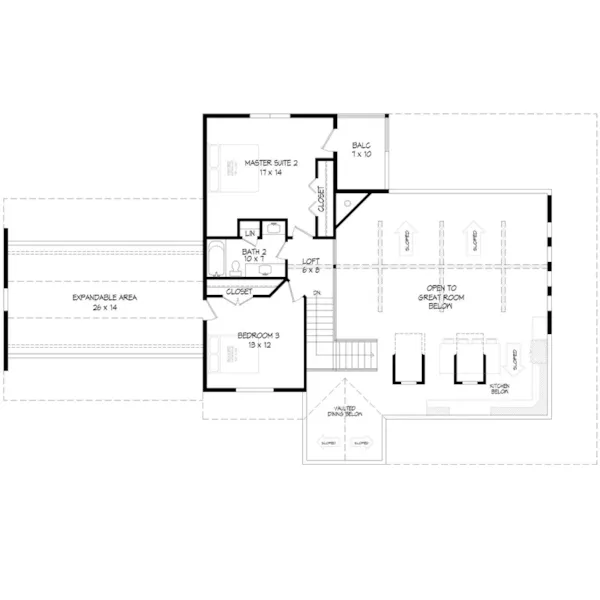 Beach & Coastal House Plan Second Floor - 141D-0785 | House Plans and More