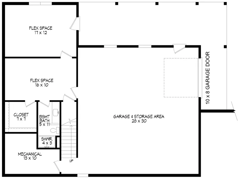 Traditional House Plan Lower Level Floor - 141D-0785 | House Plans and More