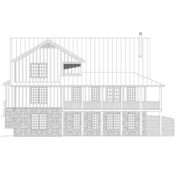 Country House Plan Rear Elevation - 141S-0001 - Shop House Plans and More