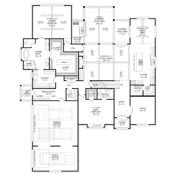 Country French House Plan First Floor - 141S-0007 | House Plans and More