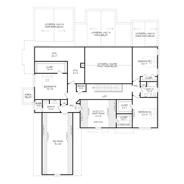 Country French House Plan Second Floor - 141S-0007 | House Plans and More