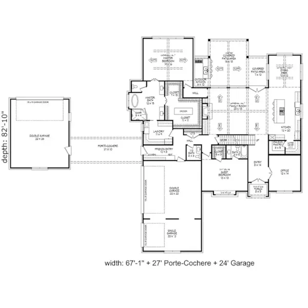 Country French House Plan First Floor - Mount Pisgah Luxury Home 141S-0008 | House Plans and More