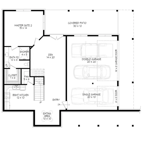 Waterfront House Plan Lower Level Floor - Chattahoochee Luxury Farmhouse 141S-0011 | House Plans and More