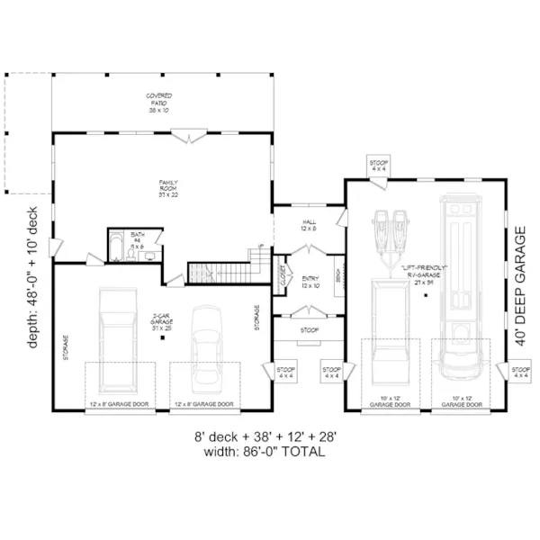 Luxury House Plan First Floor - Mountain Pine Country Home 141S-0012 | House Plans and More