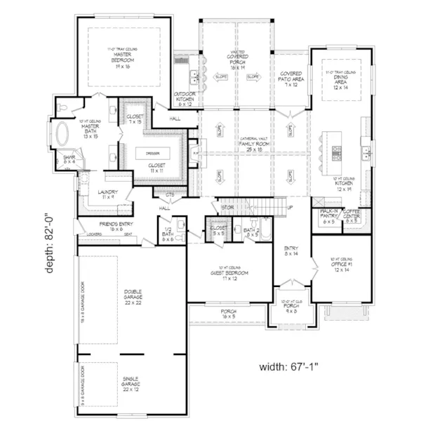 European House Plan First Floor - Latting Woods Modern Home 141S-0013 | House Plans and More