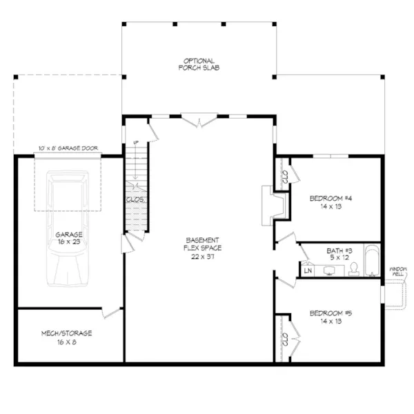 Lake House Plan Lower Level Floor - 141S-0015 | House Plans and More