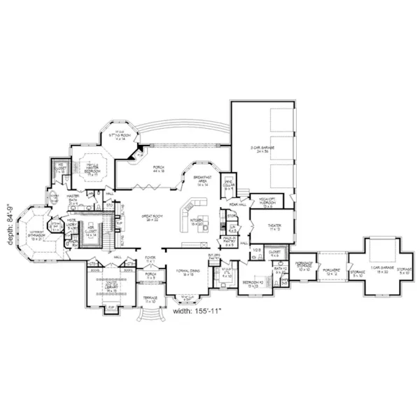 Luxury House Plan First Floor - 141S-0016 | House Plans and More