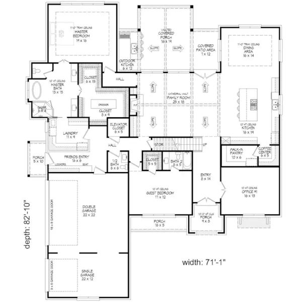 Country French House Plan First Floor - 141S-0018 | House Plans and More