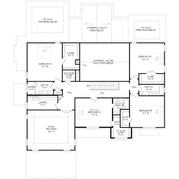 Country French House Plan Second Floor - 141S-0018 | House Plans and More