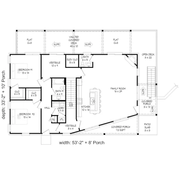 Country House Plan First Floor - Kaiser Island Waterfront Home 141S-0019 | House Plans and More