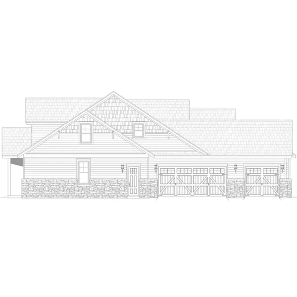 Craftsman House Plan Left Elevation - 141S-0020 | House Plans and More