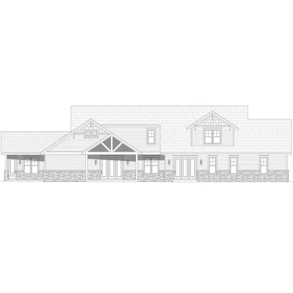 Craftsman House Plan Rear Elevation - 141S-0020 | House Plans and More