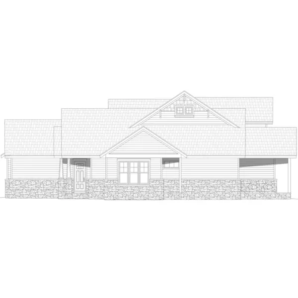 Craftsman House Plan Right Elevation - 141S-0020 | House Plans and More