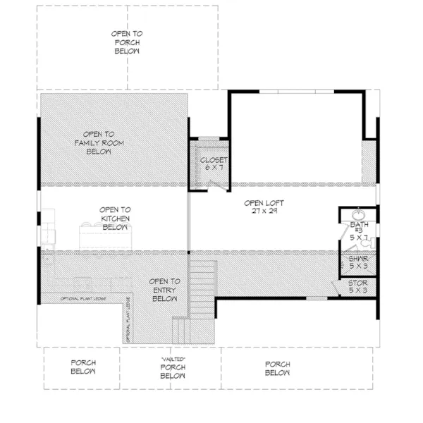 Cabin & Cottage House Plan Second Floor - 142D-7587 - Shop House Plans and More