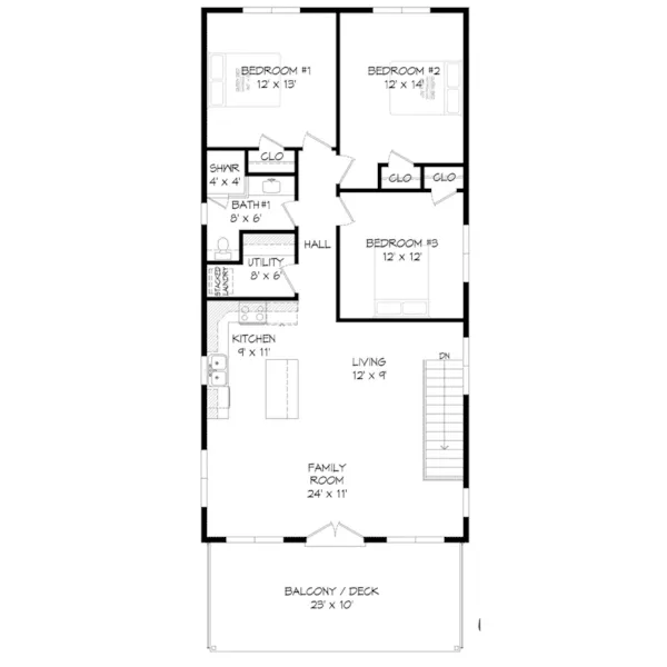 Modern House Plan Second Floor - 142D-7616 - Shop House Plans and More