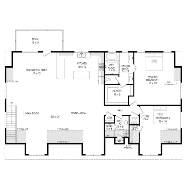 Modern House Plan Second Floor - 142D-7618 - Shop House Plans and More