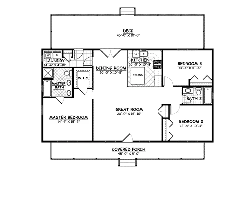 Traditional House Plan First Floor - Mobley Country Ranch Home 143D-0005 - Shop House Plans and More