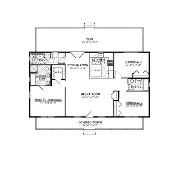 Country House Plan First Floor - Mobley Country Ranch Home 143D-0005 - Shop House Plans and More