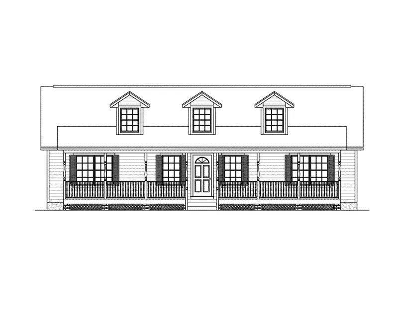 Traditional House Plan Front Elevation - Mobley Country Ranch Home 143D-0005 - Shop House Plans and More