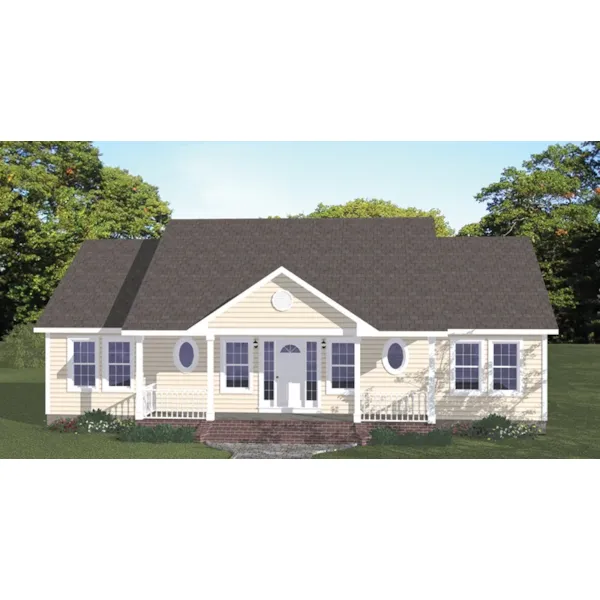 Ranch House Plan Front of Home - Kimberlin Country Ranch Home 143D-0006 - Search House Plans and More