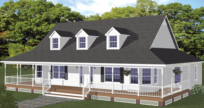 Ranch House Plan Front of Home - Hyatts Farm Country Home 143D-0008 - Search House Plans and More