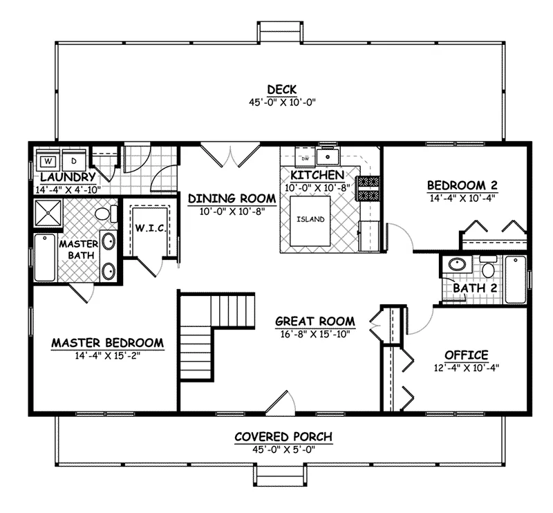 Country House Plan First Floor - 143D-0009 - Shop House Plans and More