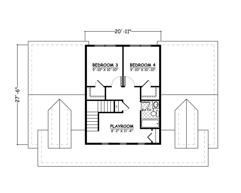 Farmhouse Plan Second Floor - 143D-0009 - Shop House Plans and More