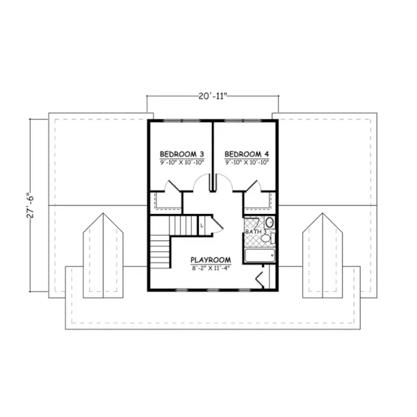 Farmhouse Plan Second Floor - 143D-0009 - Shop House Plans and More